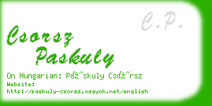 csorsz paskuly business card